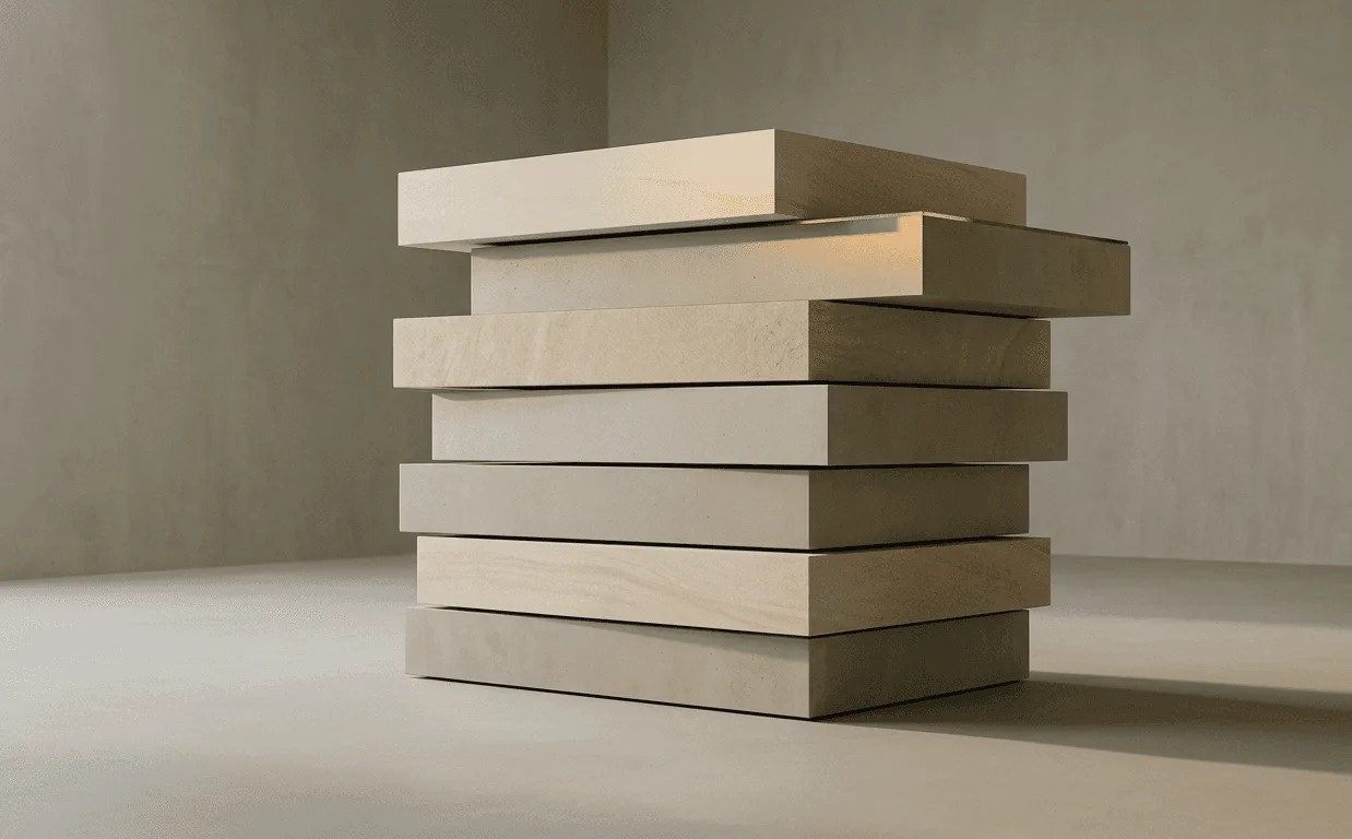 A stack of stone slabs, like the tranches of a capital stack